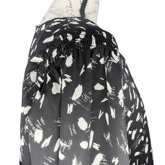 Lush X-LARGE Mila Relaxed Blouse - Stitch Fix Button Up Long Sleeve Elastic Cuff - Picture 7 of 14